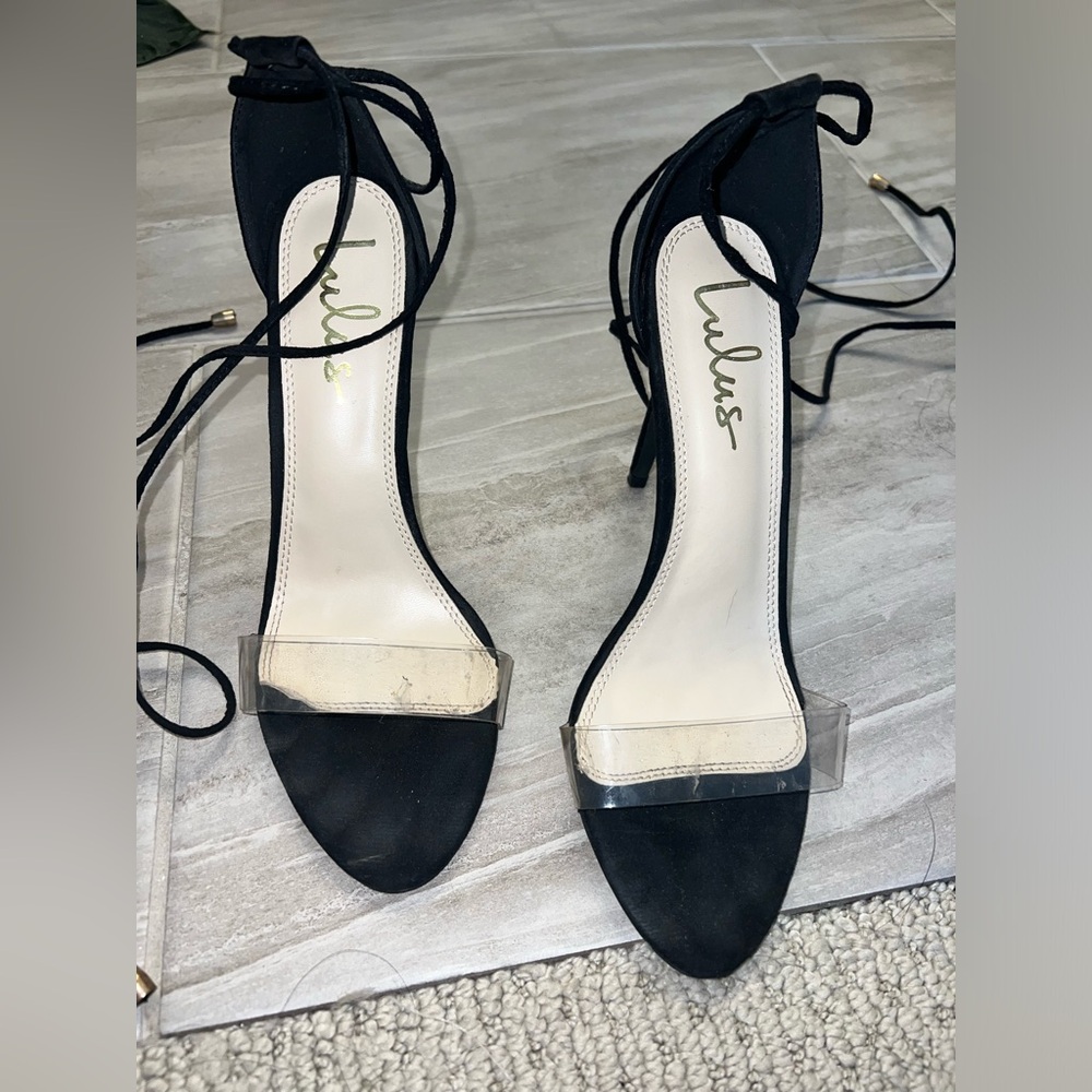 Lace up high heels